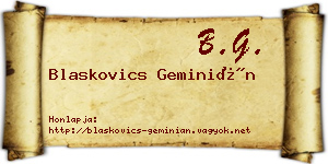 Blaskovics Geminián névjegykártya